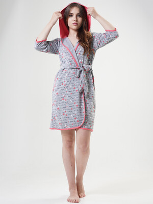 Купить Хлопковый женский халат с капюшоном VIENETTA 2060200021 в Украина в Lingerie.ua - Одяг для дому та відпочинку, Фото 3