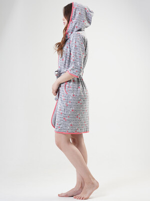 Купить Хлопковый женский халат с капюшоном VIENETTA 2060200021 в Украина в Lingerie.ua - Одяг для дому та відпочинку, Фото 4