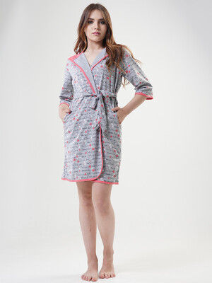 Купить Хлопковый женский халат с капюшоном VIENETTA 2060200021 в Украина в Lingerie.ua - Одяг для дому та відпочинку, Фото 5