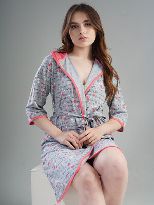 Купить Хлопковый женский халат с капюшоном VIENETTA 2060200021 в Украина в Lingerie.ua - Одяг для дому та відпочинку, Фото 7
