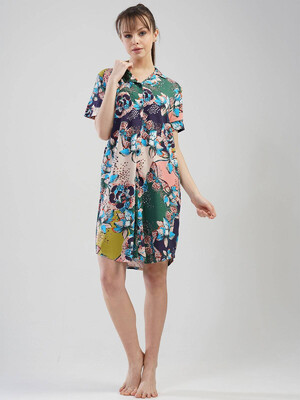 Халат рубашка  с цветочным принтом VIENETTA 1110719658