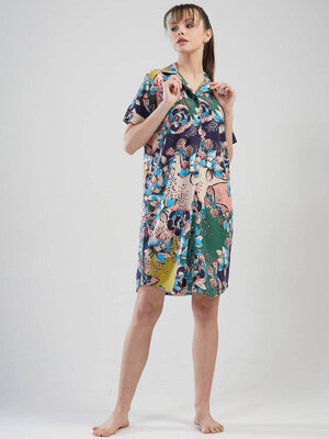 Купить Халат рубашка  с цветочным принтом VIENETTA 1110719658 в Украина в Lingerie.ua - Одяг для дому та відпочинку, Фото 2