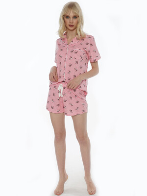 Купить Хлопковая пижама с шортами с принтом VIENETTA 0121892876 в Украина в Lingerie.ua - Одяг для дому та відпочинку, Фото 1