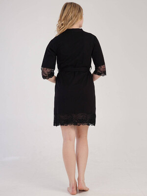 Купить Хлопковый комплект из ночной сорочки и халата с кружевом VIENETTA 3010340000 в Украина в Lingerie.ua - Одяг для дому та відпочинку, Фото 4