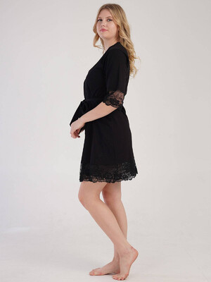 Купить Хлопковый комплект из ночной сорочки и халата с кружевом VIENETTA 3010340000 в Украина в Lingerie.ua - Одяг для дому та відпочинку, Фото 5