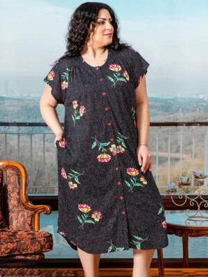 Купить Літній халат із модала великого розміру COCOON J4-4069 в Украина