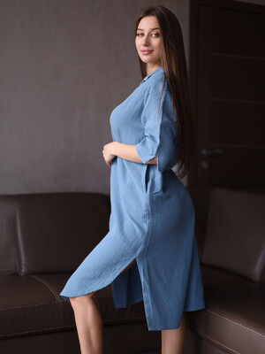 Купить Муслиновое платье на пуговицах V SoftShow 008 в Украина в Lingerie.ua - Одяг для дому та відпочинку, Фото 11