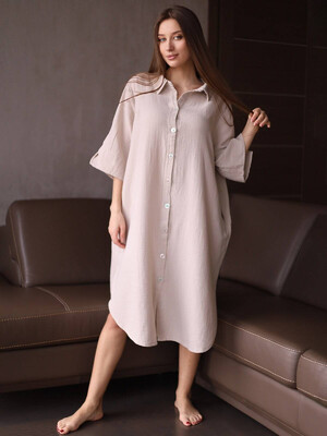 Купить Муслиновое платье на пуговицах V SoftShow 008 в Украина в Lingerie.ua - Одяг для дому та відпочинку, Фото 8