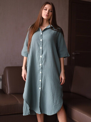 Купить Муслиновое платье на пуговицах V SoftShow 008 в Украина в Lingerie.ua - Одяг для дому та відпочинку, Фото 7