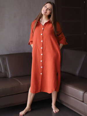 Купить Муслиновое платье на пуговицах V SoftShow 008 в Украина в Lingerie.ua - Одяг для дому та відпочинку, Фото 3