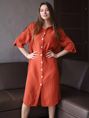 Купить Муслиновое платье на пуговицах V SoftShow 008 в Украина в Lingerie.ua - Одяг для дому та відпочинку, Фото 19