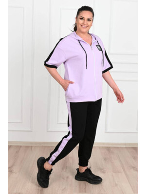 Купить Костюм ADROM 3337 худи с коротким рукавом и брюки большие размеры в Украина в Lingerie.ua - Одяг для дому та відпочинку, Фото 1