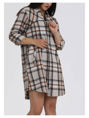 Купить Халат-рубашка JEN 02401 на молнии фланель в Украина в Lingerie.ua - Одяг для дому та відпочинку, Фото 2