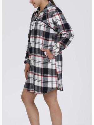 Купить Халат-рубашка JEN 02401 на молнии фланель в Украина в Lingerie.ua - Одяг для дому та відпочинку, Фото 3