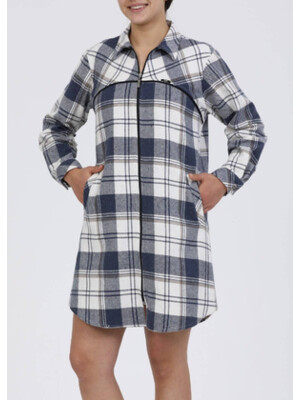 Купить Халат-рубашка JEN 02401 на молнии фланель в Украина в Lingerie.ua - Одяг для дому та відпочинку, Фото 5