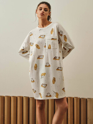 Купить Хлопковая туника свободного кроя с длинным  рукавом HAYS 27370 в Украина в Lingerie.ua - Одяг для дому та відпочинку, Фото 14