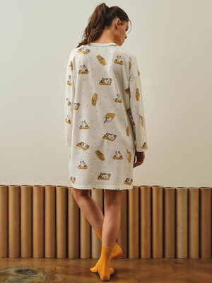 Купить Хлопковая туника свободного кроя с длинным  рукавом HAYS 27370 в Украина в Lingerie.ua - Одяг для дому та відпочинку, Фото 11