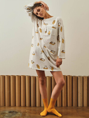 Купить Хлопковая туника свободного кроя с длинным  рукавом HAYS 27370 в Украина в Lingerie.ua - Одяг для дому та відпочинку, Фото 9