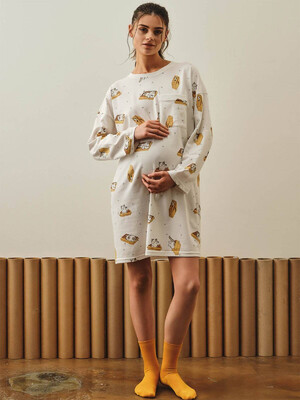 Купить Хлопковая туника свободного кроя с длинным  рукавом HAYS 27370 в Украина в Lingerie.ua - Одяг для дому та відпочинку, Фото 5