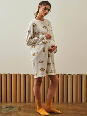 Купить Хлопковая туника свободного кроя с длинным  рукавом HAYS 27370 в Украина в Lingerie.ua - Одяг для дому та відпочинку, Фото 4