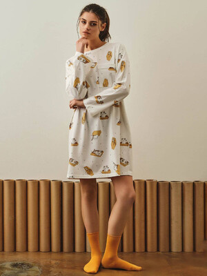 Купить Хлопковая туника свободного кроя с длинным  рукавом HAYS 27370 в Украина в Lingerie.ua - Одяг для дому та відпочинку, Фото 3