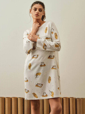 Купить Хлопковая туника свободного кроя с длинным  рукавом HAYS 27370 в Украина в Lingerie.ua - Одяг для дому та відпочинку, Фото 15