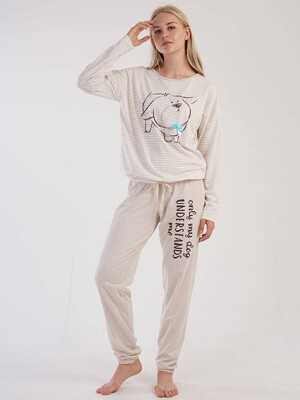 Купить Хлопковая пижама с длинным рукавом VIENETTA 3060180000 в Украина в Lingerie.ua - Одяг для дому та відпочинку, Видео