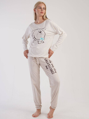 Купить Хлопковая пижама с длинным рукавом VIENETTA 3060180000 в Украина в Lingerie.ua - Одяг для дому та відпочинку, Фото 2