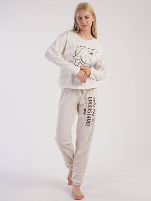 Купить Хлопковая пижама с длинным рукавом VIENETTA 3060180000 в Украина в Lingerie.ua - Одяг для дому та відпочинку, Фото 3