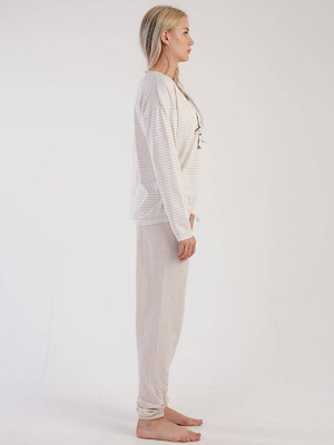 Купить Хлопковая пижама с длинным рукавом VIENETTA 3060180000 в Украина в Lingerie.ua - Одяг для дому та відпочинку, Фото 4