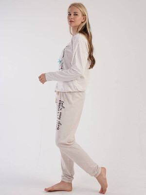 Купить Хлопковая пижама с длинным рукавом VIENETTA 3060180000 в Украина в Lingerie.ua - Одяг для дому та відпочинку, Фото 5