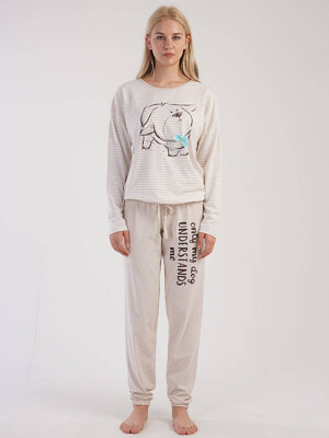 Купить Хлопковая пижама с длинным рукавом VIENETTA 3060180000 в Украина в Lingerie.ua - Одяг для дому та відпочинку, Фото 7