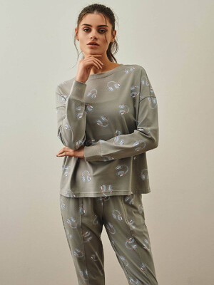 Купить Хлопковая пижама с длинным рукавом и брюками HAYS 27180 в Украина в Lingerie.ua - Одяг для дому та відпочинку, Фото 8