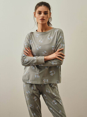 Купить Хлопковая пижама с длинным рукавом и брюками HAYS 27180 в Украина в Lingerie.ua - Одяг для дому та відпочинку, Фото 4