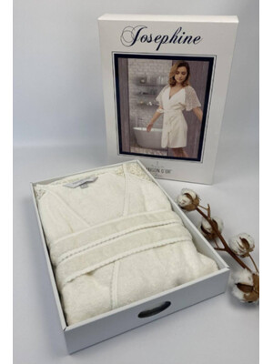 Купить Махровий халат з гіпюровими рукавами MAISON D'OR Josephine в Украина в Lingerie.ua - Одяг для дому та відпочинку, Фото 2