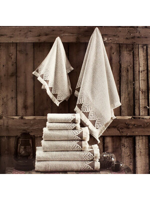 Купить Набор махровых полотенец с бахромой MAISON D`OR Naturella в Украина в Lingerie.ua - Одяг для дому та відпочинку, Фото 2