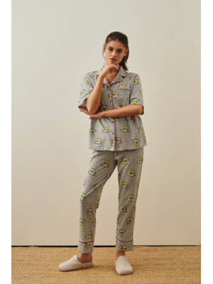 Купить Хлопковая пижама на пуговицах с коротким рукавом HAYS 27326 в Украина в Lingerie.ua - Одяг для дому та відпочинку, Фото 1