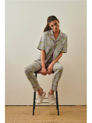 Купить Хлопковая пижама на пуговицах с коротким рукавом HAYS 27326 в Украина в Lingerie.ua - Одяг для дому та відпочинку, Фото 12