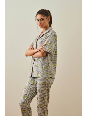 Купить Хлопковая пижама на пуговицах с коротким рукавом HAYS 27326 в Украина в Lingerie.ua - Одяг для дому та відпочинку, Фото 7