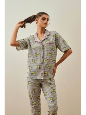 Купить Хлопковая пижама на пуговицах с коротким рукавом HAYS 27326 в Украина в Lingerie.ua - Одяг для дому та відпочинку, Фото 6