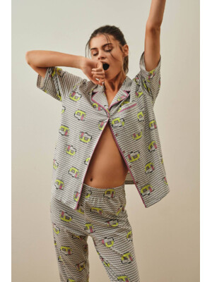 Купить Хлопковая пижама на пуговицах с коротким рукавом HAYS 27326 в Украина в Lingerie.ua - Одяг для дому та відпочинку, Фото 5