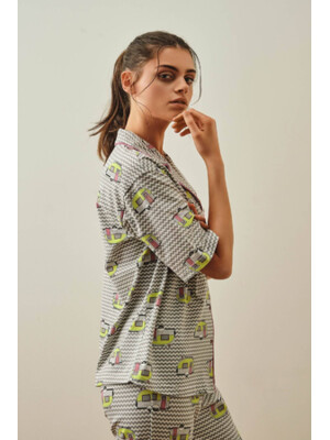 Купить Хлопковая пижама на пуговицах с коротким рукавом HAYS 27326 в Украина в Lingerie.ua - Одяг для дому та відпочинку, Фото 4