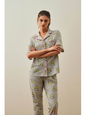 Купить Хлопковая пижама на пуговицах с коротким рукавом HAYS 27326 в Украина в Lingerie.ua - Одяг для дому та відпочинку, Фото 3