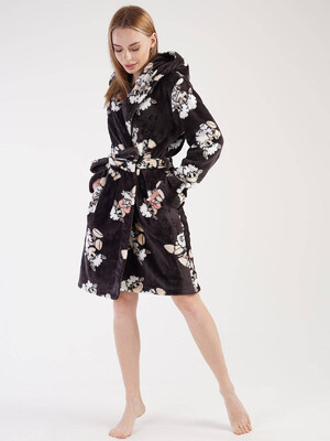 Купить Теплый халат из велсофта с капюшоном VIENETTA 3030810231 в Украина в Lingerie.ua - Одяг для дому та відпочинку, Фото 3