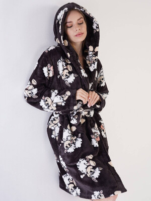 Купить Теплый халат из велсофта с капюшоном VIENETTA 3030810231 в Украина в Lingerie.ua - Одяг для дому та відпочинку, Фото 5