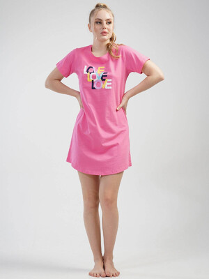 Хлопковая ночная сорочка с коротким рукавом VIENETTA 1100970000