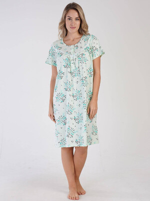 Хлопковая ночная сорочка с коротким рукавом VIENETTA 1616780905