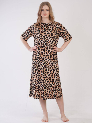 Купить Хлопковая туника с леопардовым принтом VIENETTA 3090274962 в Украина