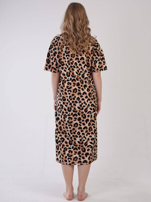 Купить Хлопковая туника с леопардовым принтом VIENETTA 3090274962 в Украина в Lingerie.ua - Одяг для дому та відпочинку, Фото 2