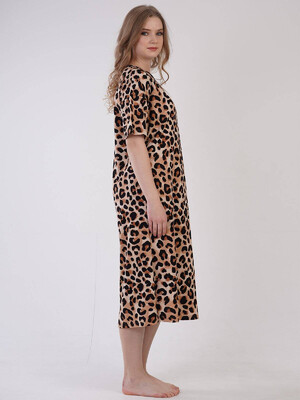 Купить Хлопковая туника с леопардовым принтом VIENETTA 3090274962 в Украина в Lingerie.ua - Одяг для дому та відпочинку, Фото 3